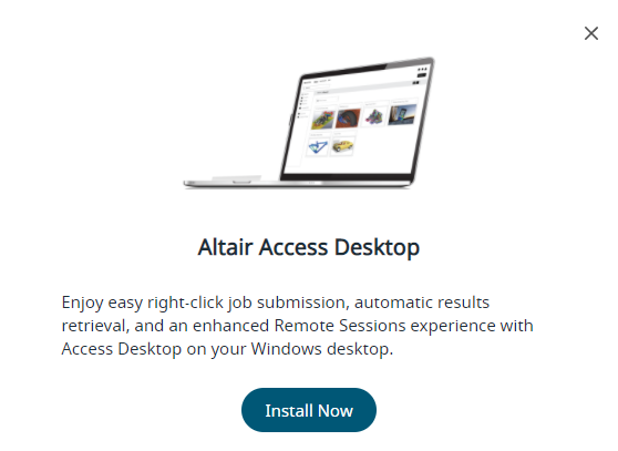 Access Desktop Promotion Screen