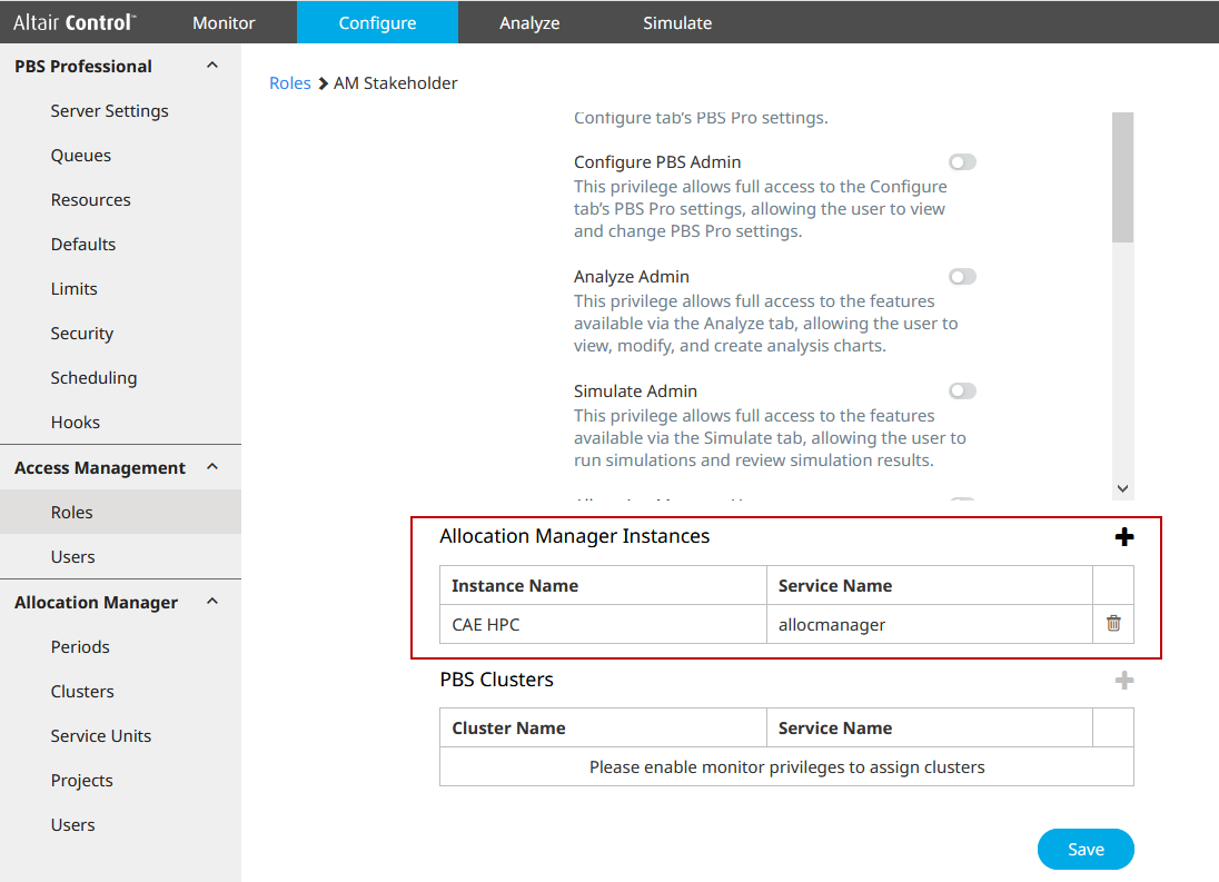 Permit or Restrict Access to an Instance of Allocation Manager