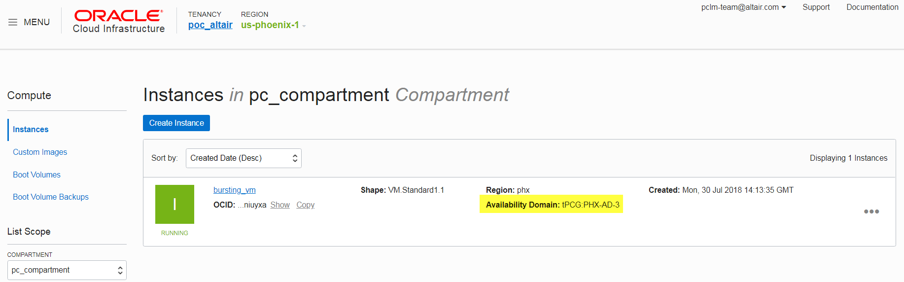 Virtual Machine Availability Domain